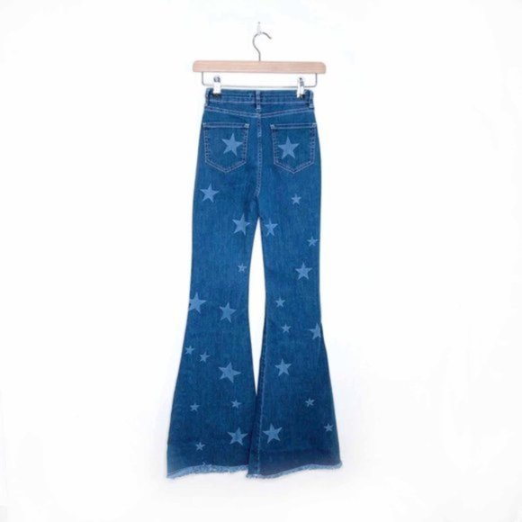 ⚡️SOLD⚡️ nastygal high rise star print bell bottoms - size 0 - Picture 4 of 6
